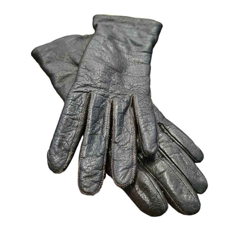 Black Leather Sherpa Lined Gloves Adult Small